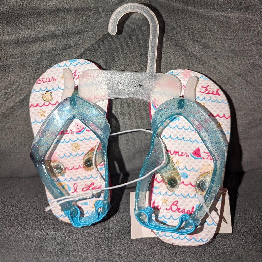 Brand New with Tag. Toys "R"Us 'Summer Fun' Flip Flops  Size 3-4